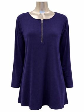 Orange Almost Naked Navy Zip Tunic Top L/XL